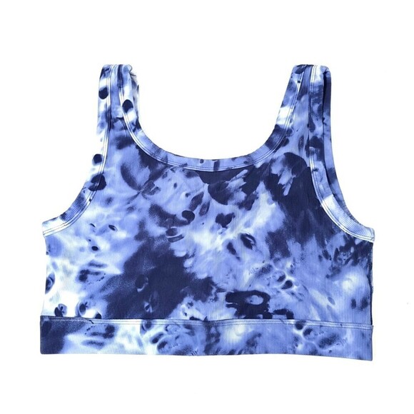 Glyder Tops - NEW Glyder Ease Bra in Nautical Wash Blue Tie Dye Crop Top Womens Plus Size 1X